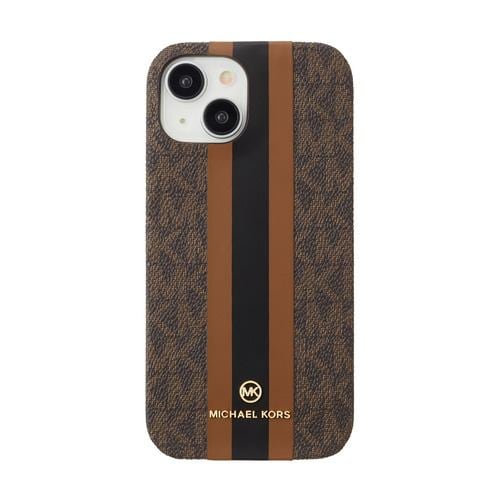 MICHAEL KORS Slim Wrap Case Stripe for MagSafe for iPhone 15 [ Brown ] MKSTBRWWPIP2361 ブラウン