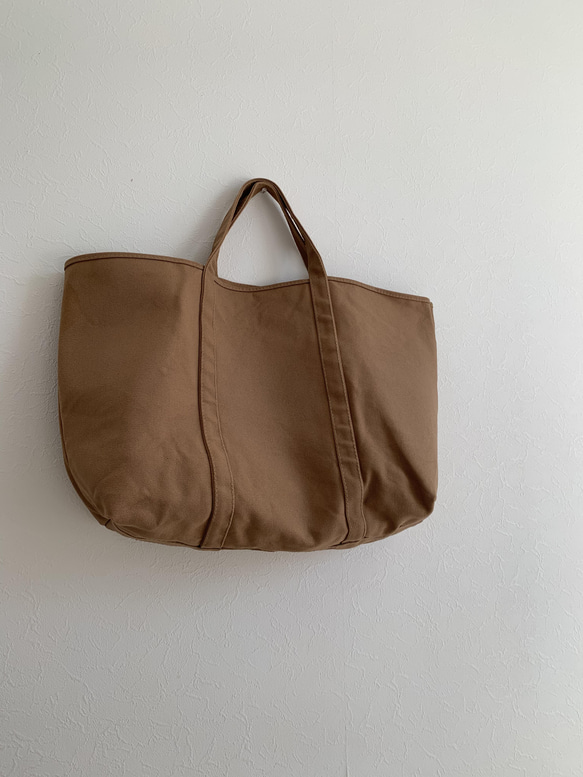 【A4対応】帆布　BASIC TOTE ( L ) カフェオレ