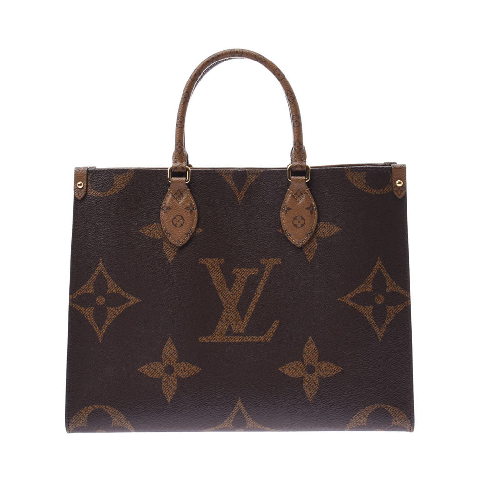 LOUIS VUITTON ルイヴィトン モノグラム リバース オンザゴーMM 2WAY ブラウン M45321 ユニセックス モノグラムキャンバス トートバッグ 新同 中古 