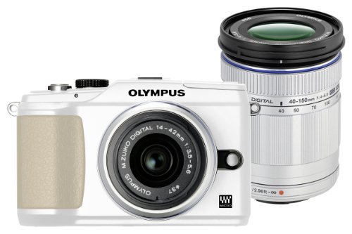 OLYMPUS ミラーレス一眼 E-PL2 ダブルズームキット ホワイト E-PL2 TLKIT WHT【!中古品!】