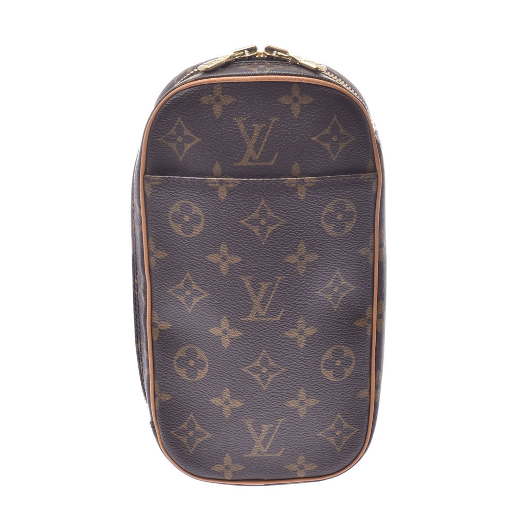 LOUIS VUITTON ルイヴィトン モノグラム ポシェットガンジュ ブラウン M51870 ユニセックス モノグラムキャンバス レザー ボディバッグ ABランク 中古 