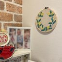 ミモザの刺繍　写真フレームorイラストorお名前など刺繍