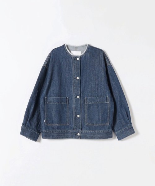 《一部予約》SHIPS any: ノーカラー デニム ブルゾン［SHIPS any DENIM］