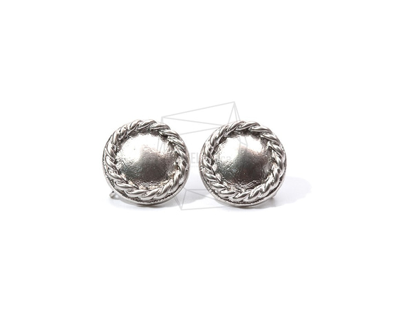 ERG-909-MR【2個入り】ラウンドロープエッジピアス,Round Rope Edge Post Earrings