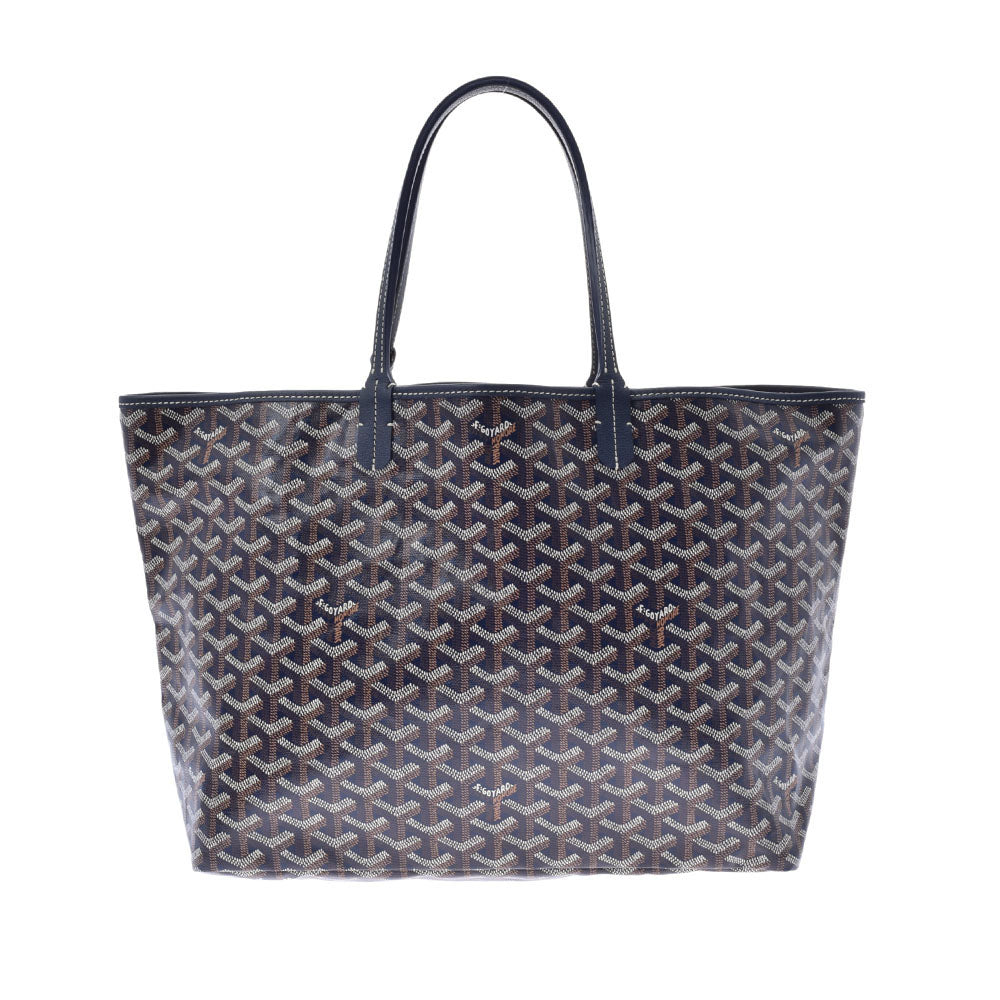 GOYARD ゴヤール サンルイ PM ネイビー ユニセックス PVC レザー トートバッグ 未使用 