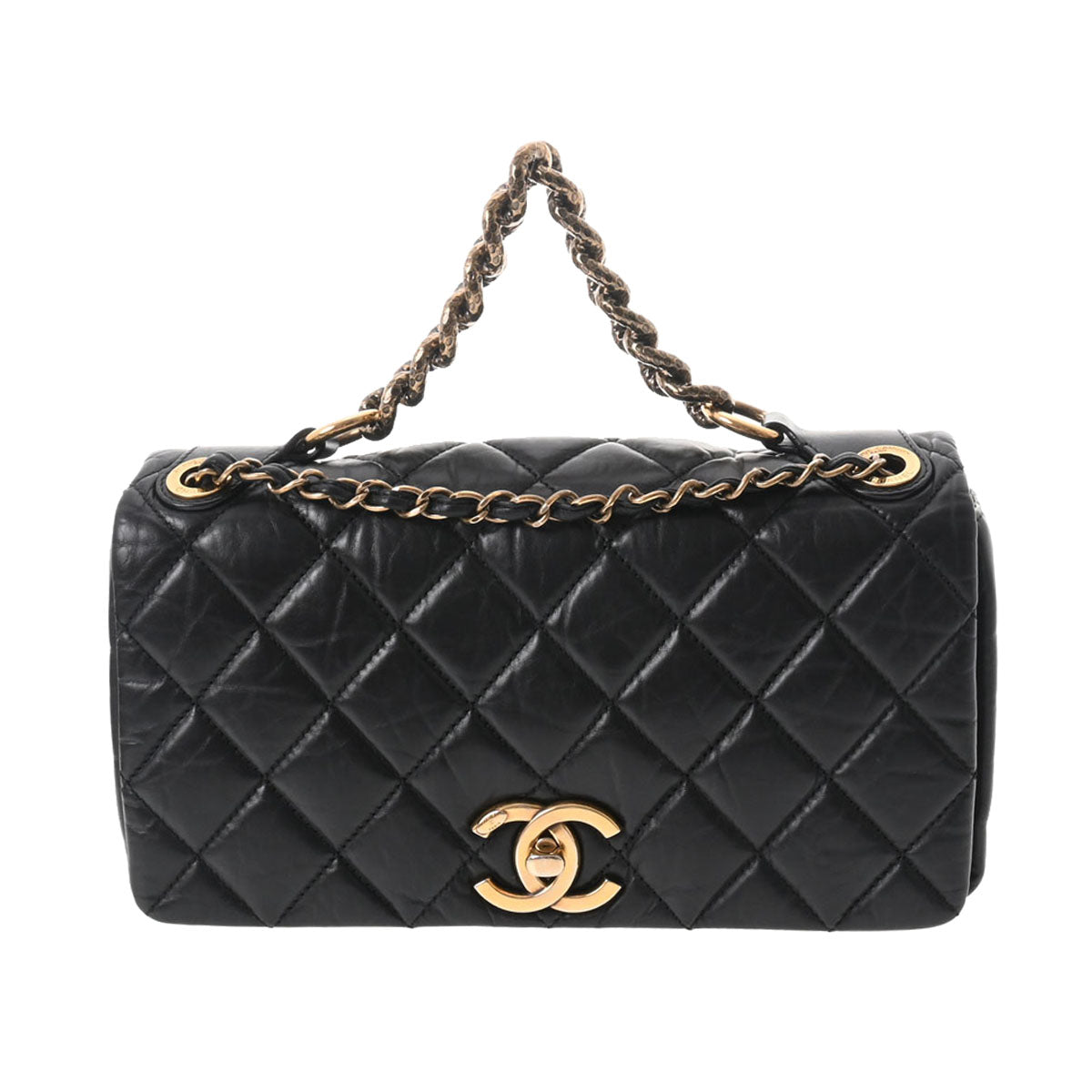 CHANEL シャネル マトラッセ チェーン 2WAY 黒 ゴールド金具 レディース ラムスキン ショルダーバッグ ABランク 中古 