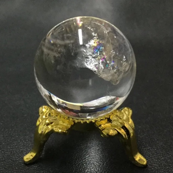 一点物☆送料無料 極上ハイグレード！ 天然石 虹入りヒマラヤエレスチャル水晶 １００.０ｃｔ．丸玉スフィア