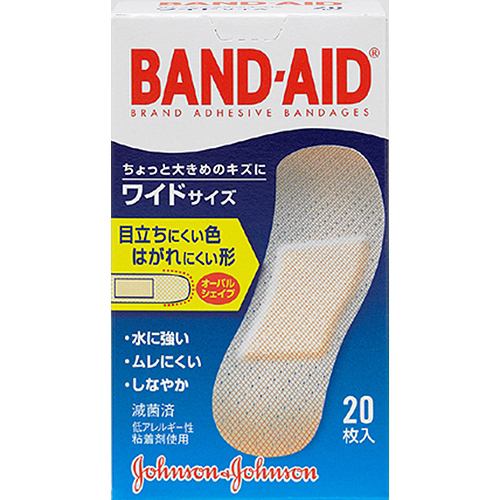 ジョンソン・エンド・ジョンソン（Johnson & Johnson） バンドエイド(BAND-AID) 肌色タイプ ワイドサイズ (20枚入) 【医療機器】