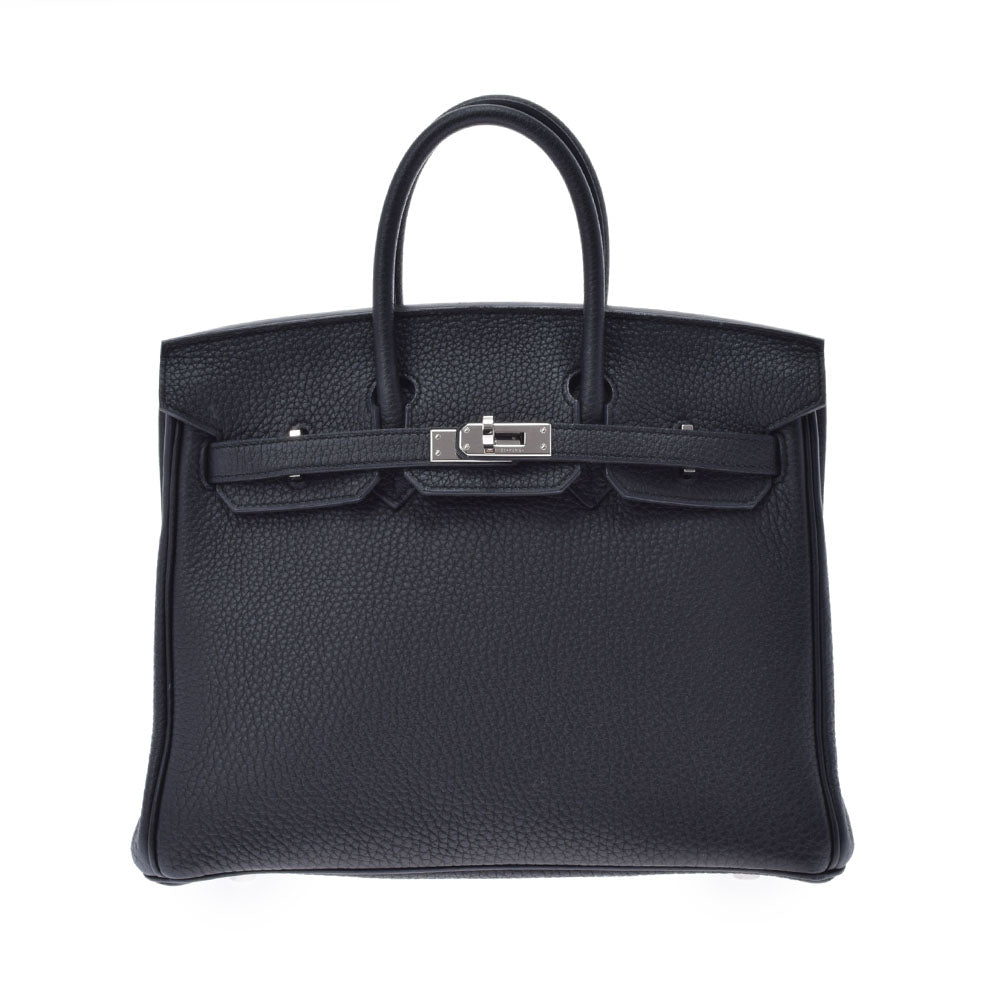 HERMES エルメス バーキン 25 黒 シルバー金具 C刻印(2018年頃) レディース トゴ ハンドバッグ Aランク 中古 