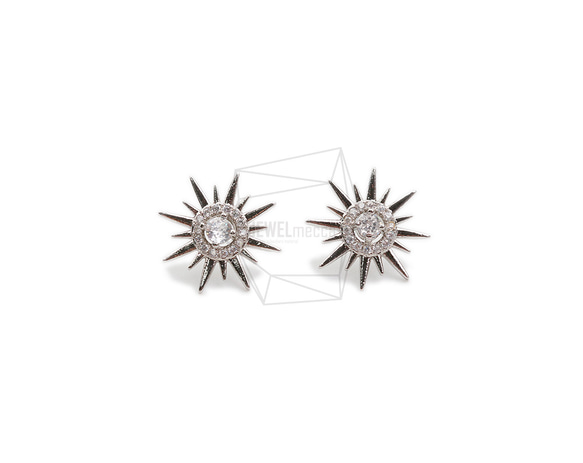 ERG-2102-R【2個入り】キュービックサンピアス/Cubic Sun Post Earrings