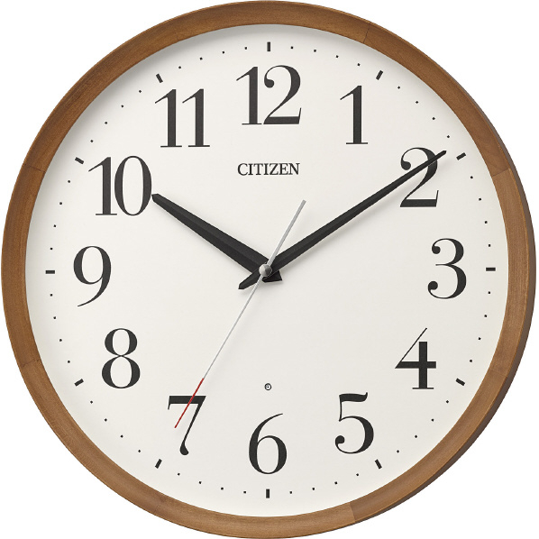 リズム時計 電波掛時計 CITIZEN 茶色 8MY535-006