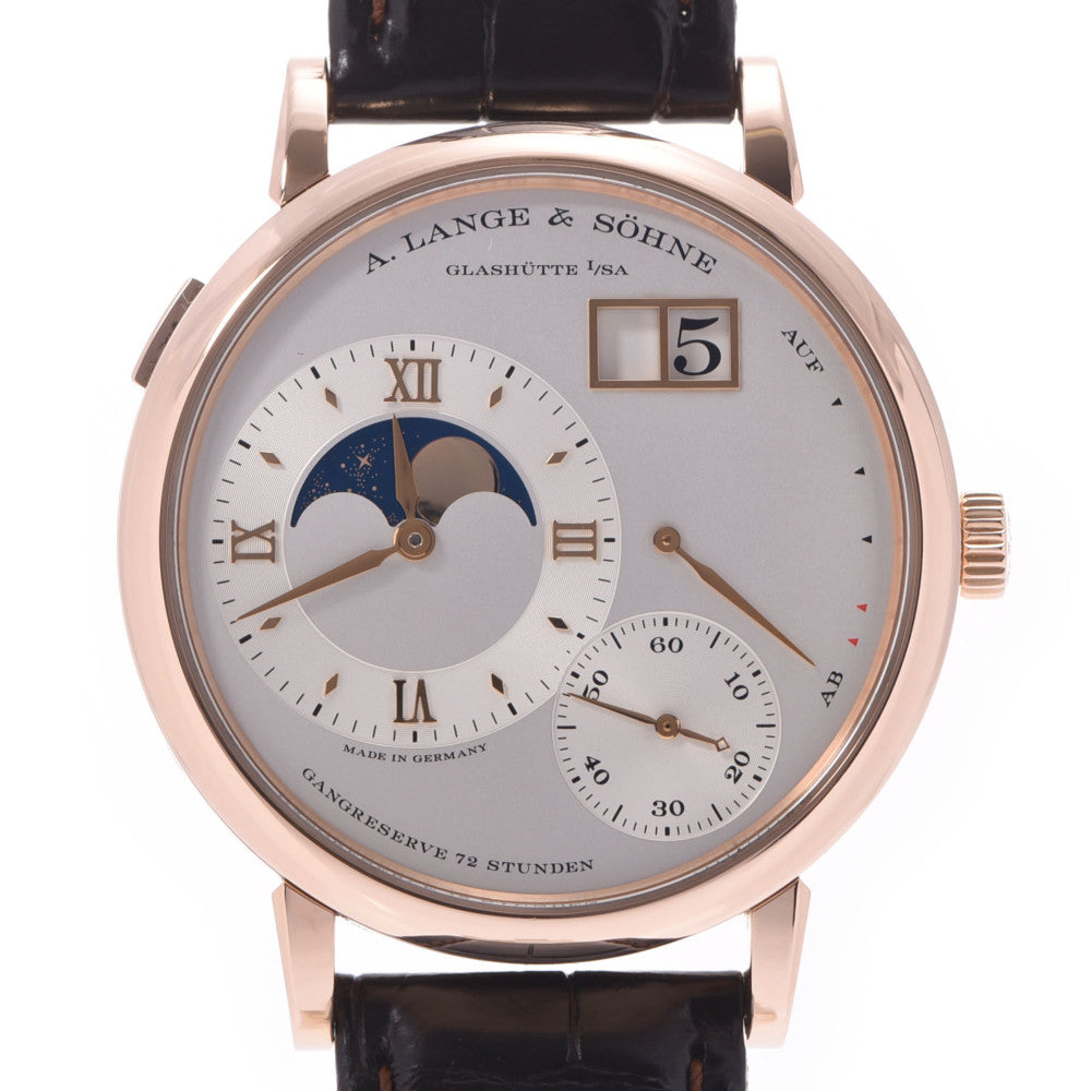 A.LANGE＆SOHNE ランゲ＆ゾーネ グランドランゲ1 139.032 メンズ PG/革 腕時計 手巻き シルバー文字盤 Aランク 中古 