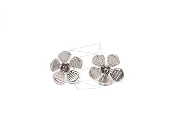 ERG-1039-MR【2個入り】フラワーピアス/Flower Post Earrings/11mm X 12mm