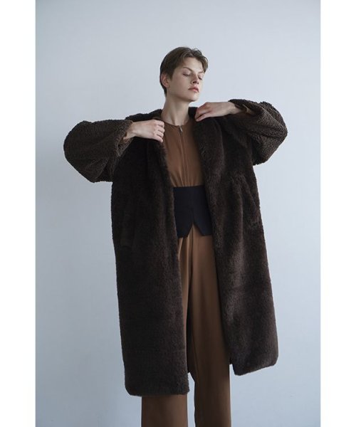 MIX FUR COCOON COAT