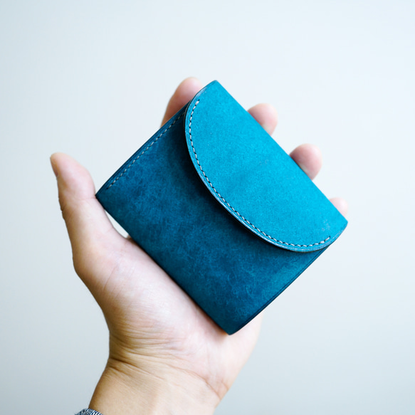 flap mini wallet [ ターコイズ ] ミニ財布 レザーウォレット