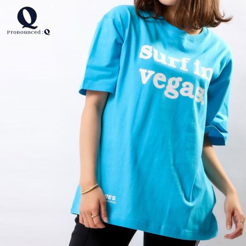 【QUE　/ キュー】　USAコットン　surfin vegas ロゴ　SURF/サーフTEE