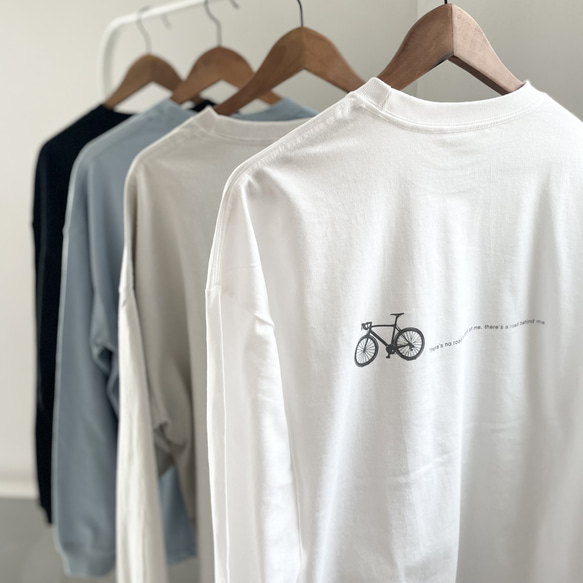 『2024新作』【ユニセックス 】bicycleプリント ビッグシルエット ロングスリーブTシャツ【4色展開】