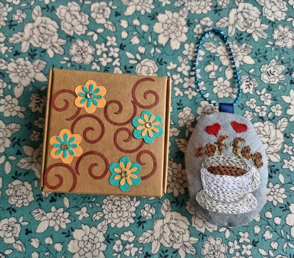 刺繍バッグチャーム〜＊コーヒーの時間と♥＊