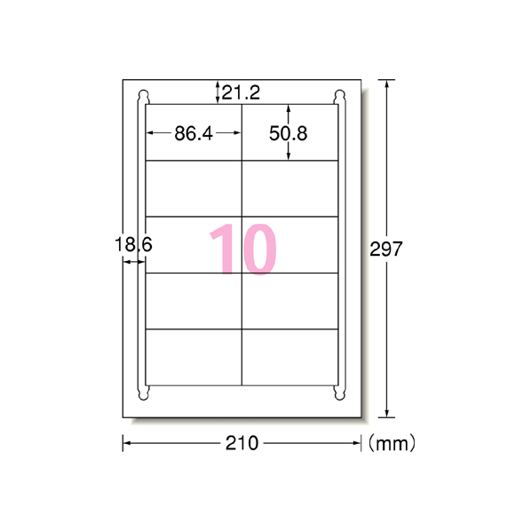 エーワン ラベルシール A4 10面 四辺余白 22枚 F801365-72210 aon