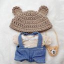 ちびぬい服　ハンドメイド♪  服上下とクマの帽子とかばんの4点セット