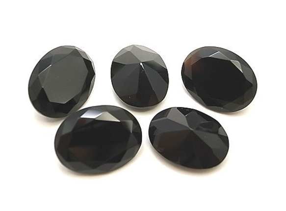 天然石 ルース 卸売　 オニキス ブラックアゲート(Blackagate) 　オーバルカット　13x18mm