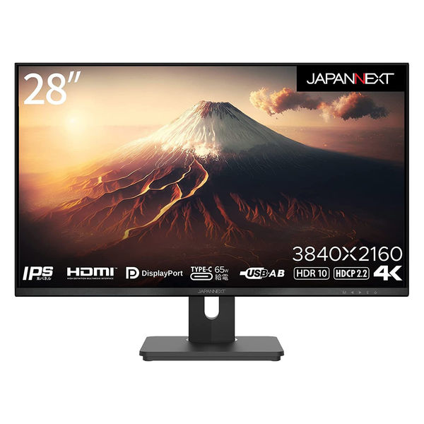 JAPANNEXT 28インチワイド4K液晶モニター Type-C対応/上下昇降機能/縦横回転機能 1台