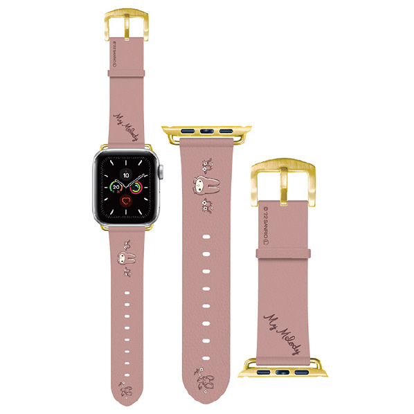 グルマンディーズ Apple Watch 41/40/38mm用レザーバンド サンリオキャラクターズ マイメロディ SANG-230MM