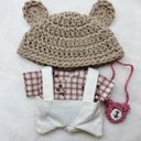 ちびぬい服　ハンドメイド♪  服上下とクマの帽子とかばんの4点セット