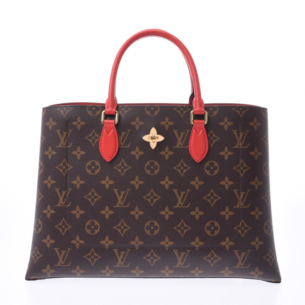 LOUIS VUITTON ルイヴィトン モノグラム フラワー トート コクリコ Ｍ43553 レディース モノグラムキャンバス トートバッグ Aランク 中古 