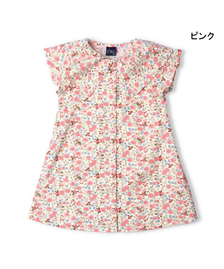 クレセント/【子供服】 crescent (クレセント) 衿付小き花柄ワンピース 80cm～130･･･