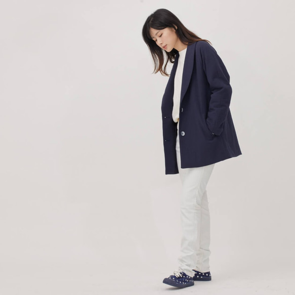 Carol Cotton Raglan Sleeves Suit jackets / Navy