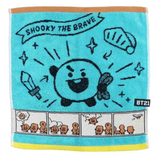 BT21 ハンドタオル 制菌 ジャガード ウォッシュタオル コミックタッチ SHOOKY LINE FRIENDS 丸眞 プレゼント