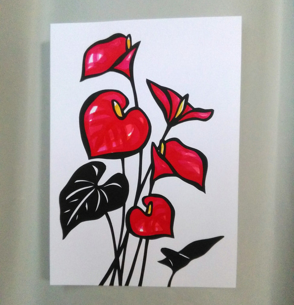 【切り絵】原画　A5サイズ　Anthurium