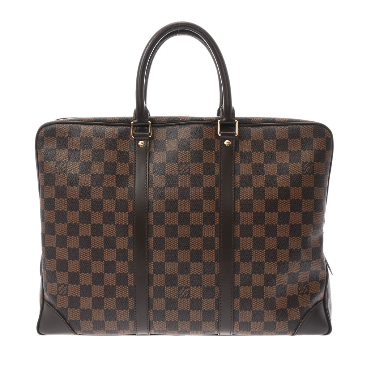 LOUIS VUITTON ルイヴィトン ダミエ ポルトドキュマン ヴォワヤージュ ブラウン N41124 メンズ ダミエキャンバス ビジネスバッグ Bランク 中古 