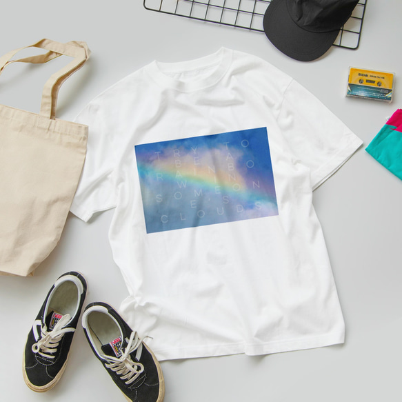 ・Rainbow carrying happiness Tシャツ【沖縄×偉人の名言】