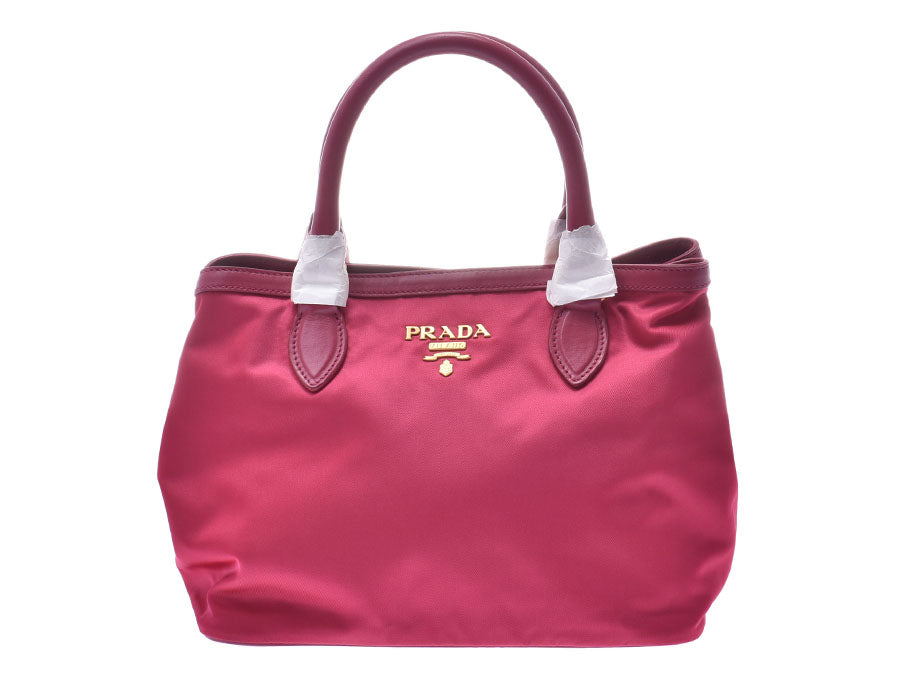 プラダ 2WAYハンドバッグ ピンク系 1BA172 レディース ナイロン レザー 未使用 美品 PRADA ストラップ付 ギャラ 中古 