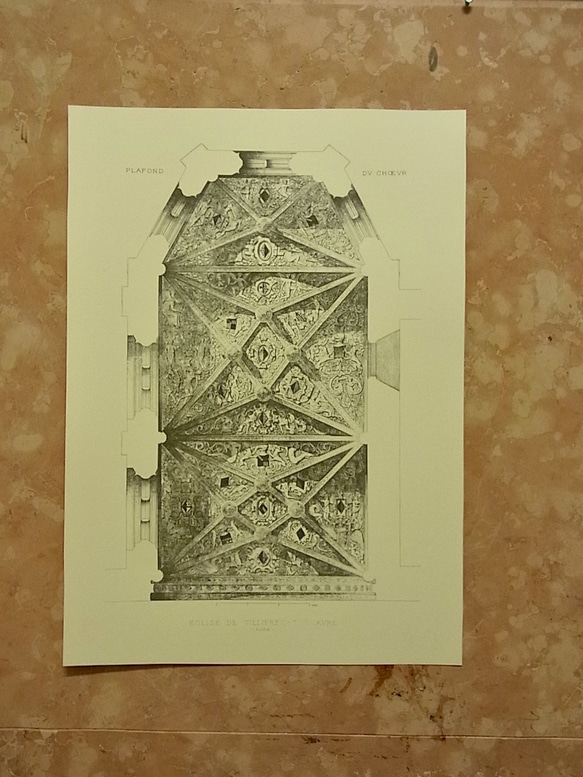 フランス  ティリエールの教会の天井の図   PART-1   A3サイズ    F-47