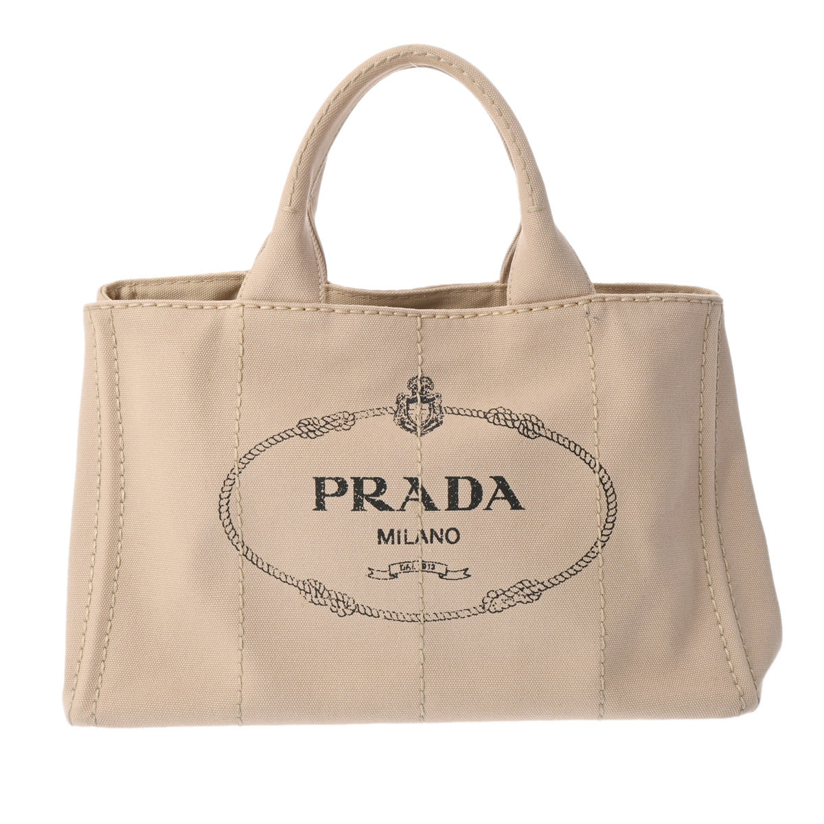 PRADA プラダ カナパ 2WAY ベージュ 1BG642 レディース キャンバス ハンドバッグ Aランク 中古 