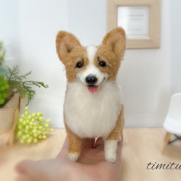 ◇こちらはサンプル画像になります◇羊毛フェルト♡ うちの子 マスコット ぬいぐるみ 愛犬 コーギー