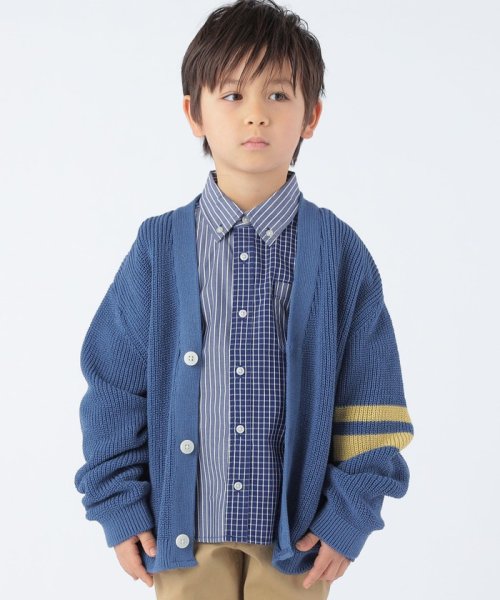 【SHIPS KIDS別注】ARCH&LINE:110～145cm / ギマ コットン カーディガン