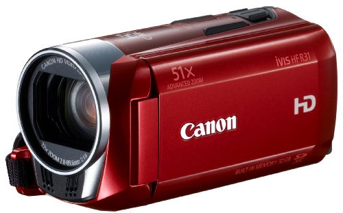 【2025 カレンダーの人気アイテム】 Canon デジタルビデオカメラ iVIS HF R31 レッド 光学32倍ズーム フルフラットタッチパネル【中古品】