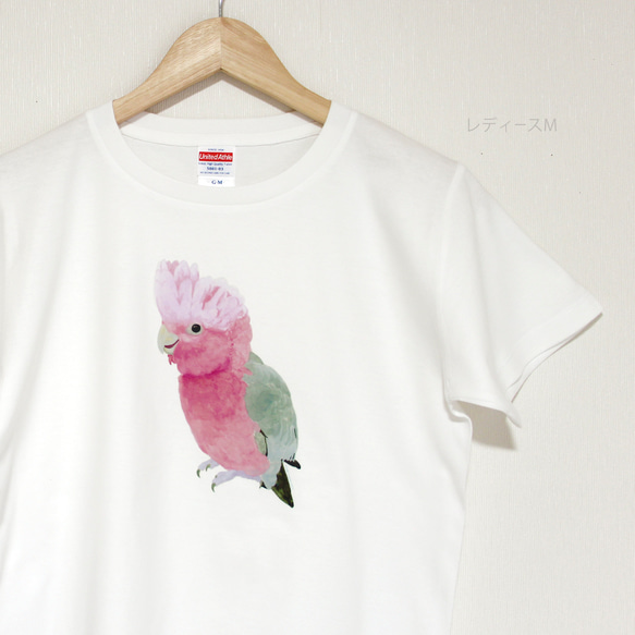 【新作】　p-jet　モモイロインコ  Tシャツ　 / 鳥 インコ　新作WEEK2023