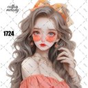 original sticker « no.1724 »     //     人物ステッカー オリジナルステッカー オリジナル人物ステッカー ステッカー cotton melody