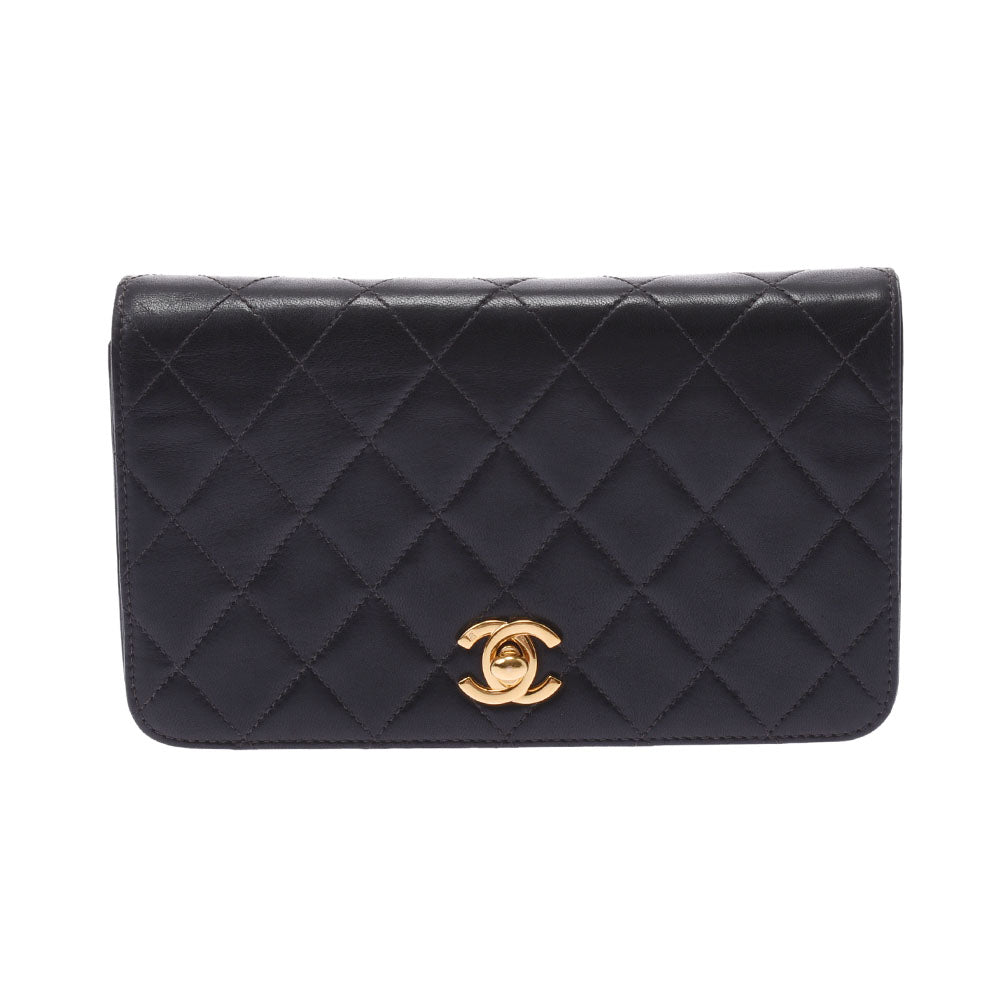 CHANEL シャネル マトラッセ ミニ チェーンショルダー 黒 ゴールド金具 レディース ラムスキン ショルダーバッグ ABランク 中古 