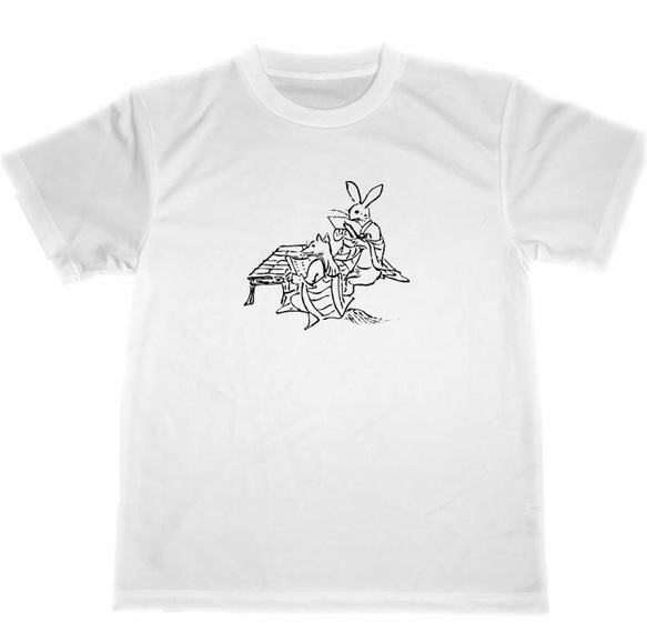 鳥獣戯画　ドライ　Tシャツ　ウサギ　キツネ　兎　アニマル　動物　グッズ　狐　2