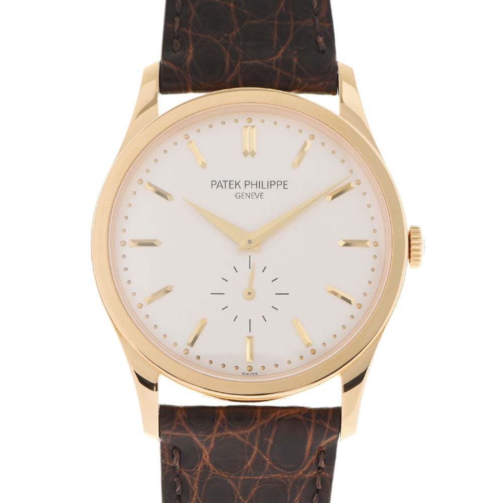 PATEK PHILIPPE パテックフィリップ カラトラバ 5196J-001 ボーイズ YG/革 腕時計 手巻き 白文字盤 Aランク 中古 