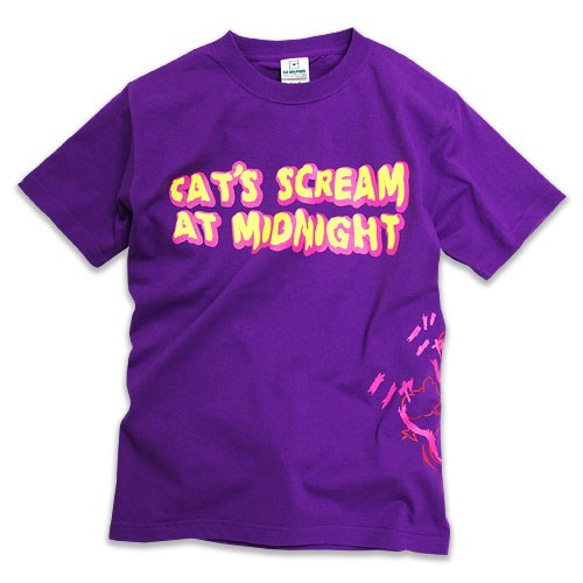 SCOPYネコTシャツ「CATS SCREAM」パープル