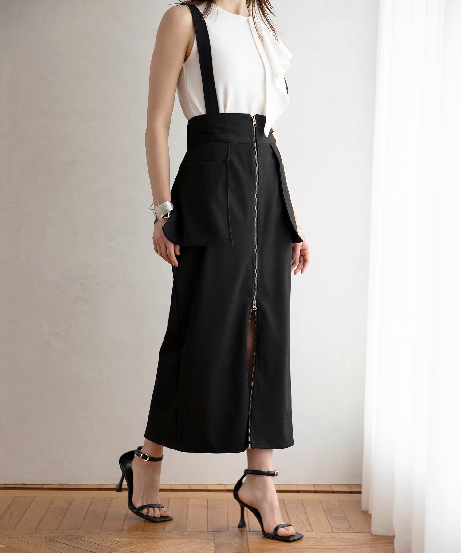 ミエリ インヴァリアント/Suspender Zip Pencil Skirt