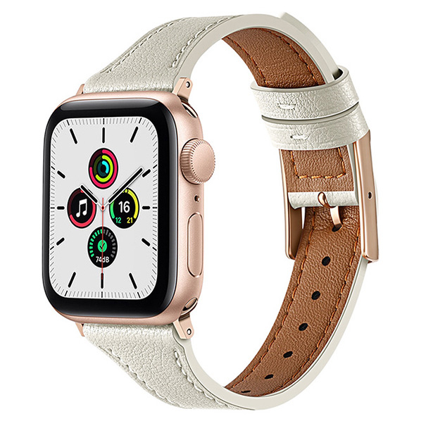 GAACAL Apple Watch Series 1-9/SE1-2 [38/40/41mm]用「きれいめアッシュ」PUレザーバンド アイボリー W00264AA