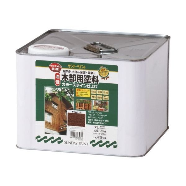 サンデーペイント 油性木部用塗料カラーステイン チーク 7L 265008 1個 196-9970（直送品）